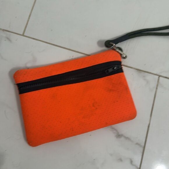 Stylish Olive Green and Orange Tote Bag - Neoprene Tote w Small Orange Clutch - Picture 6 of 6